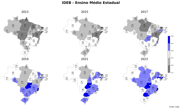 Análise quantitativa do IDEB com Geodados